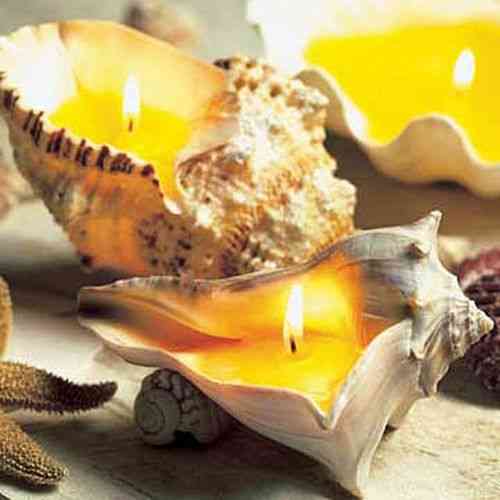 Realiza unas velas decorativas con conchas de caracoles  